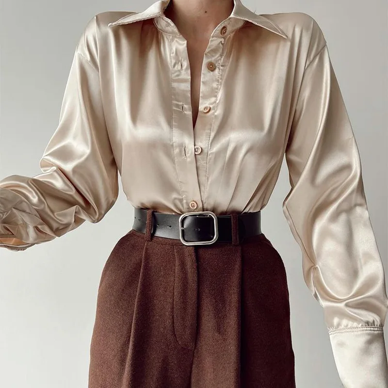 Blusa De Satén Estilo Vintage Para Otoño Y Verano,Camisa De Manga Larga  Para Mujer,Estilo Elegante E Informal,2022 - Buy Camisa De Las Mujeres,Blusa  De Las Mujeres,Top De Manga Larga Product on Alibaba.com