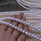 Necklace Strand Freshwater High Quality Necklace Real Button Potato White Pearl Strand