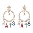 Star Diamond Earrings Wholesale Custom Star Letters Diamond Statement Earrings Jewelry