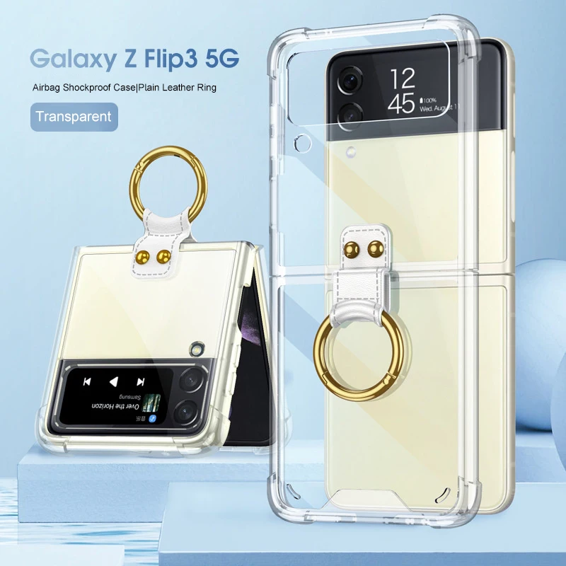 Shockproof Clear Cover transparent cell phone case for samsung galaxy z flip 3