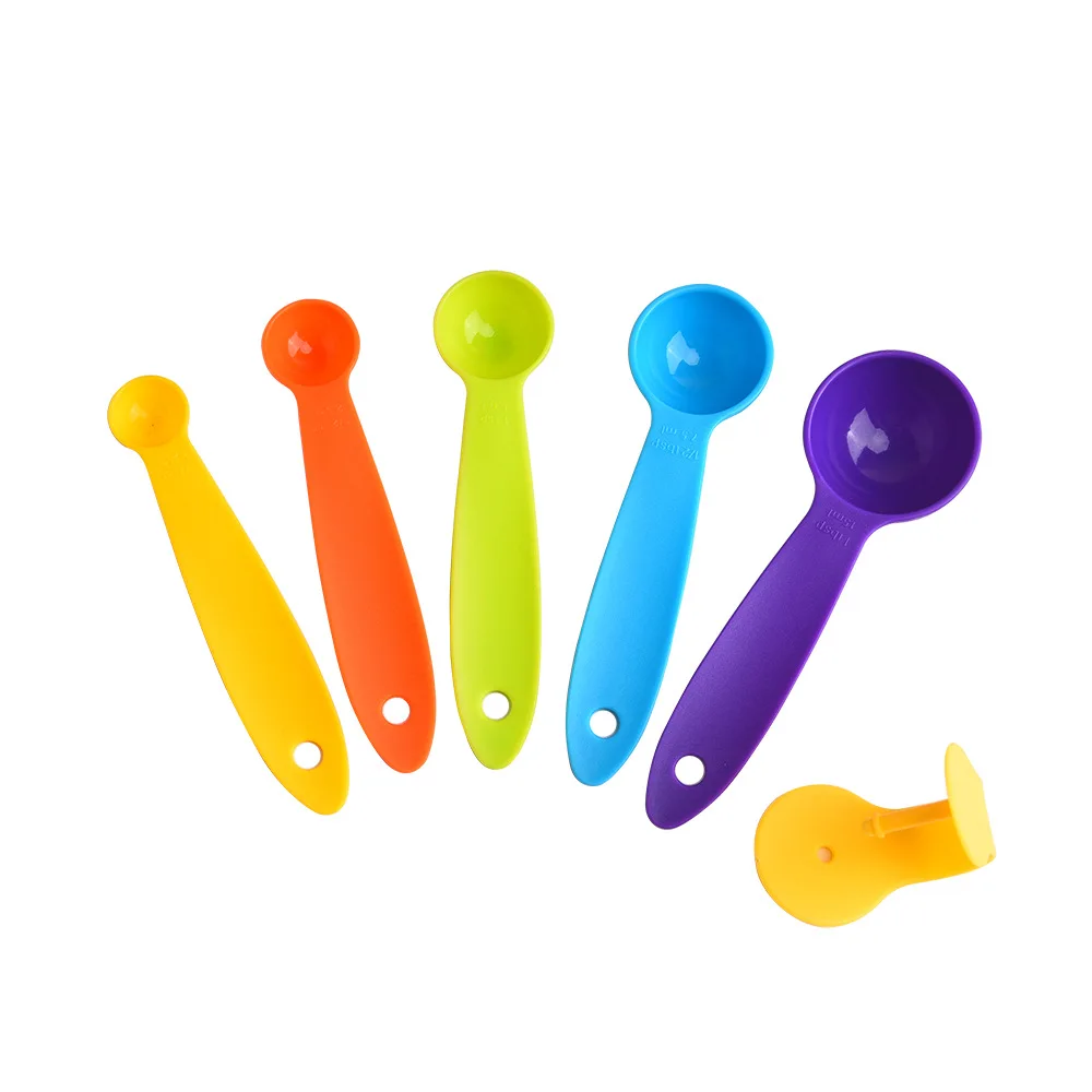 5pcs or 10pcs Plastic Colorful Measuring Cups and Spoons Set Milk Powder DIY Baking Measuring Spoons