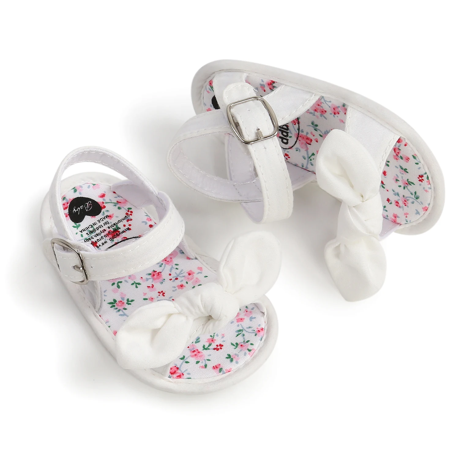 2023 New Bowknot Newborn Baby Princess Shoes Cotton Sole Light Weight Breathable Baby Girl Sandals