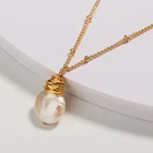 Pearl Pendant Pearlalloy Wholesale INS Style Light Luxury Pearl Pendant Moon Shape Gold Plated Necklace