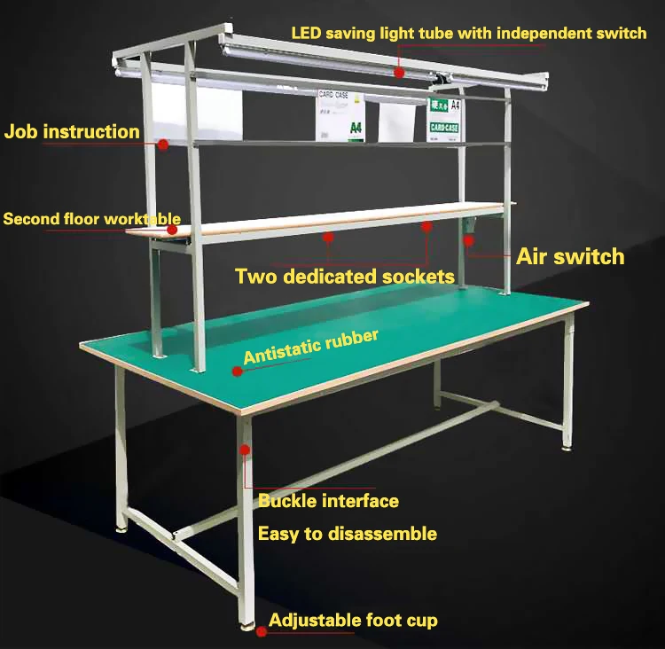 Lightweight 20KG Customizable Size ESD Workbench for Factory and Laboratory Use