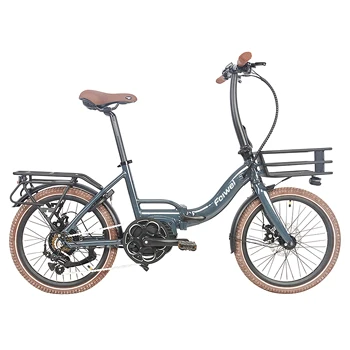 electric cargo bike inner frame battery electric bicycle folding e bike bicycle 250W  with rear rack and front cargo basket