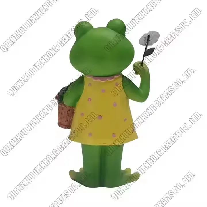 Fairy Resin Figurine Statues Outdoor Decor Green Large Garden Frog Ornaments