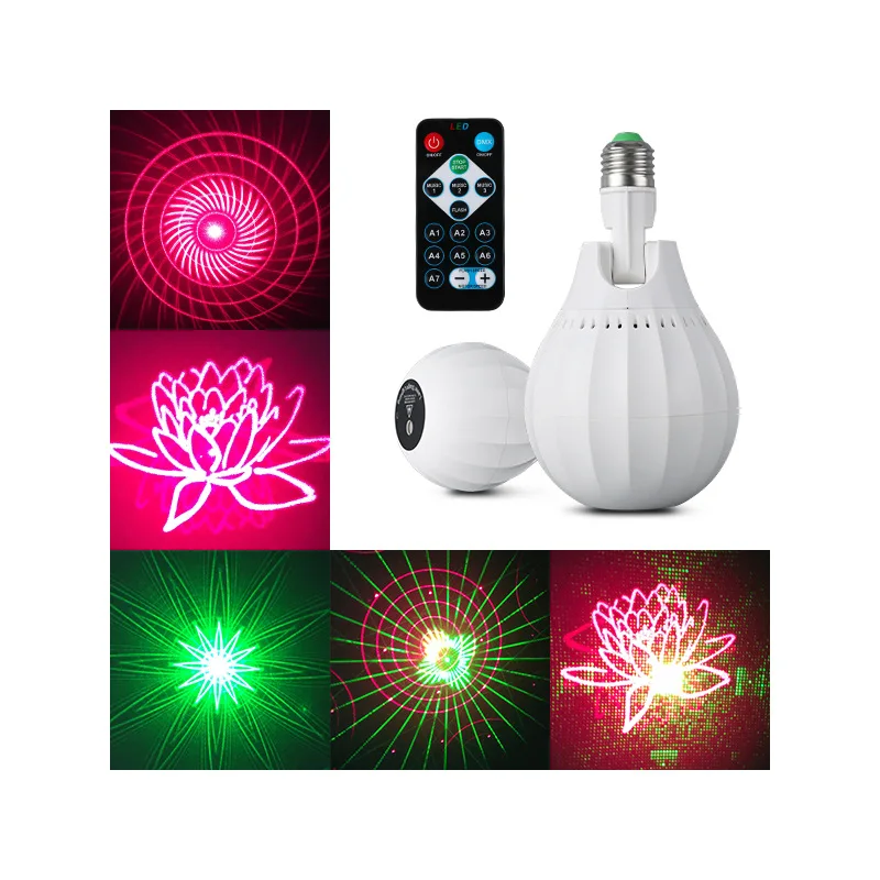 E27 laser lights projector stage Animation Patterns DJ Dance Bar for remote control  Projector Rechargeable Party Light