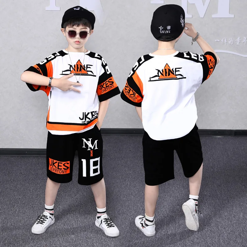 Kids Hip Hop Cool T-shirt Street Dance Cargo Shorts Outfits Boys Summer  Clothes Sets Girls Loose Streetwear Child Jazz Costumes Children's Sets