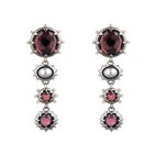 Pearl Earrings Earring Crystal Pearl All-match Grape Purple Zircon Diamond Mid-length Pearl Hoop Earrings