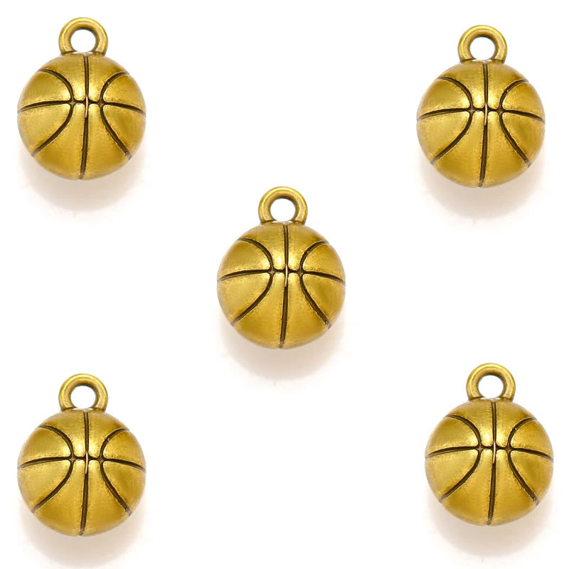 5color 3D basketball Charms Necklace Key Chain Pendant Bracelet Jewelry Making Handmade diy Supplies 14*10*10mm J490