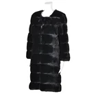 Coat Black Fashion Slim Liner Coat Winter Warm Women Black Faux Fur Coat
