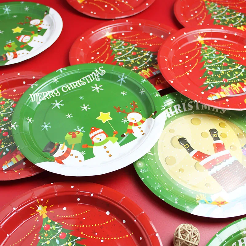 Factory Direct Party Paper Plates Customized Christmas Party Paper
