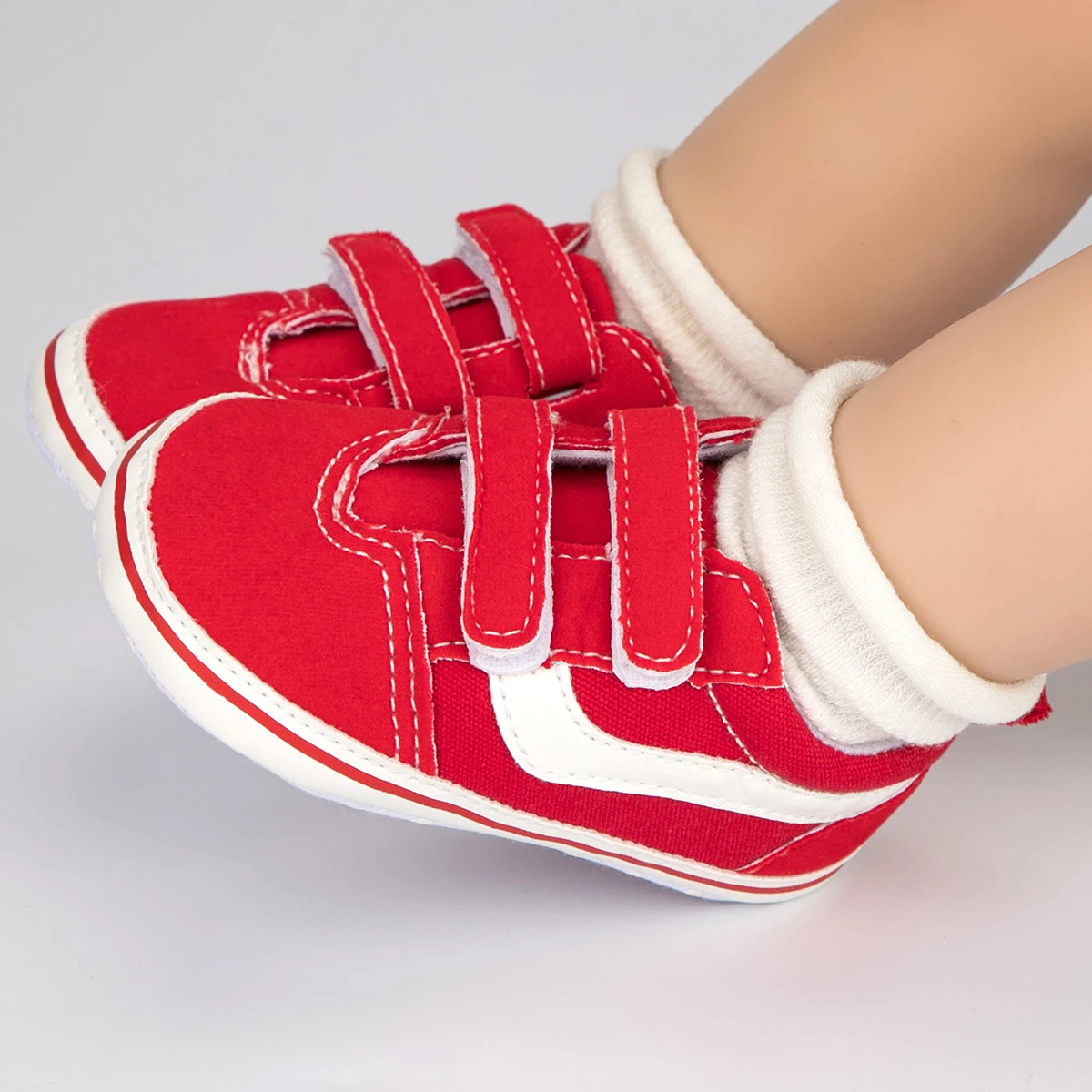 2023 New design indoor baby all-season non-slip soft sole baby shoes plaid denim newborn baby sneakers