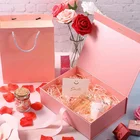 Gift For Multifunctional Magnetic Soap Rose Flower Heart Shaped Gift Paper Box For Couples With Handle Custom Print