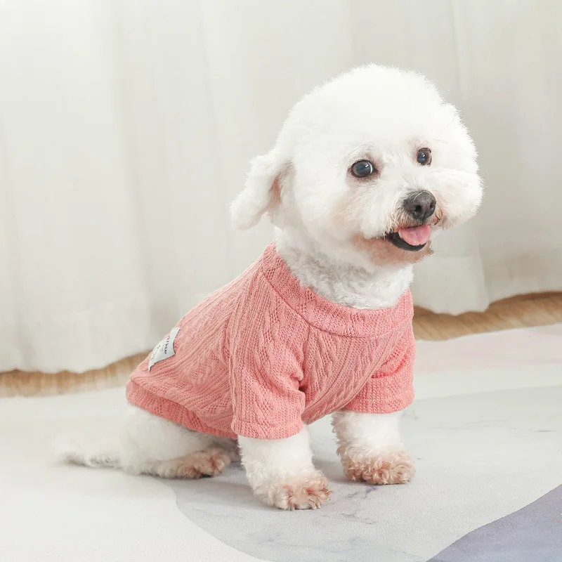 2023 Hot Sale Wholesales Solid Color High Elastic Knitted Pet Sweater Autumn Winter Dog Sweater Fashion Dog Sweater