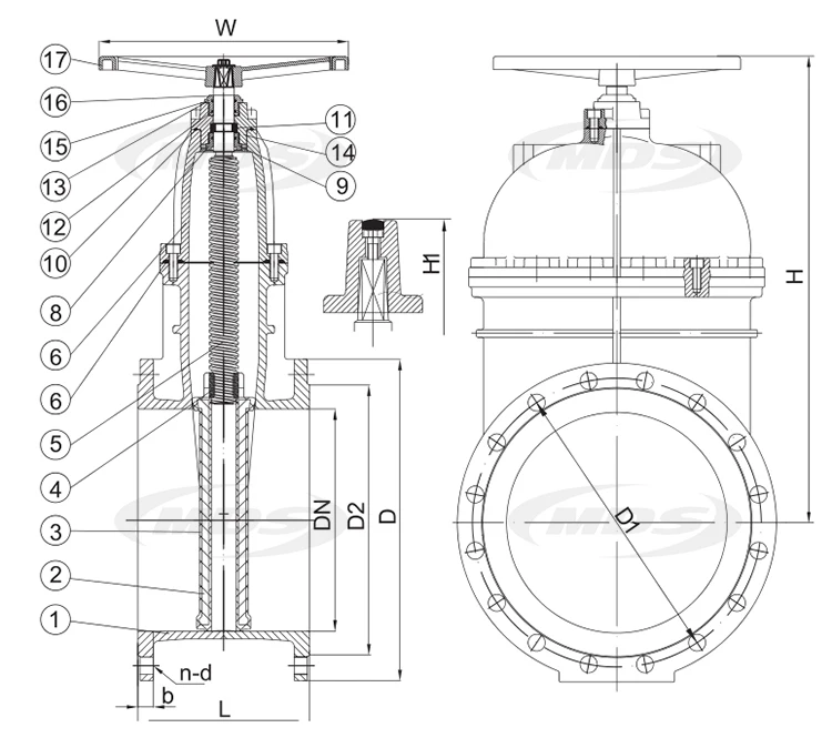 Din3352 En1171 36 Inch Ductile Cast Iron Ggg50 Big Size Resilient