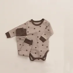 Baby Clothing Sets Cotton Toddlers Clothes Long Sleeve Newborn 2pcs 0-12 Months High Waist Wear for Infant