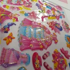 Doll 3d Cartoon Cute Waterproof Custom Decorative Dress Up Doll 3d Bubble Foam Puffy Sticker Sheets For Girls