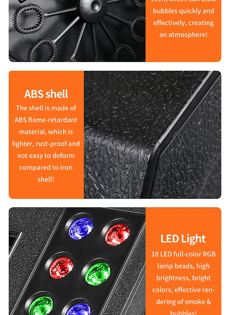 SHTX Professional 1500W Full Color Smoke Bubble Machine for Party Events Wedding with Remote Control LED Fog Bubble Machine