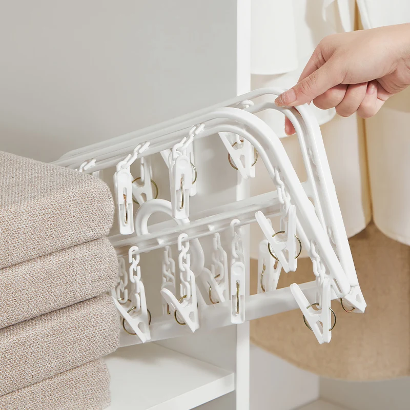 Foldable Bathroom Towel Drying Rack Shelf Cloth Socks Hook Clip Clothes & Accessories Hanging Frame Hooks & Coat Racks