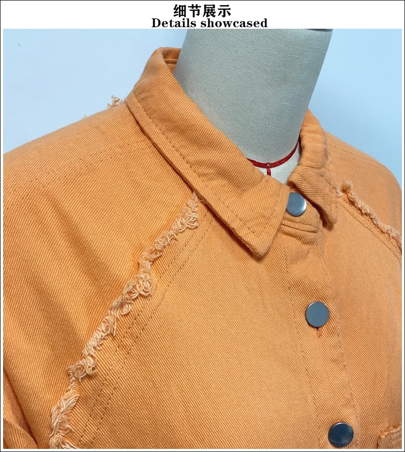 Wholesale High Quality Lady Jean Long Sleeve Coat Women Denim Jacket