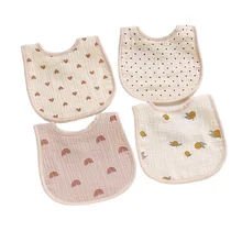 Cotton Baby Bibs Solid Color Infant Bib Newborn Burp Cloths Bandana Scarf for Kids Newborn Boy Girls Feeding Saliva Towel