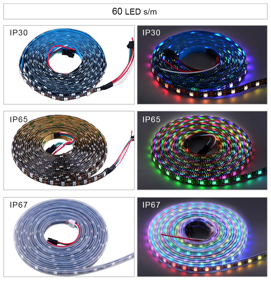 V Ws B Individually Addressable Rgb Pixel Led Strip Dream Color