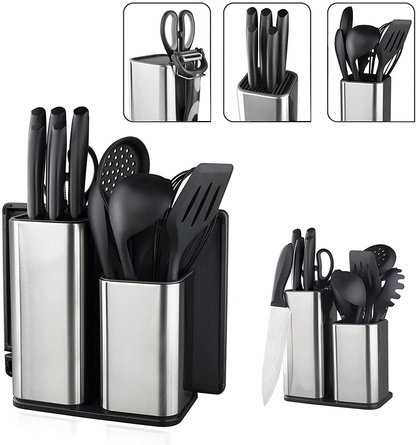 Hot Sell Kitchen Knife Set Silicone Cooking Utensils Set Chef Knives with Scissors Vegetable Peeler