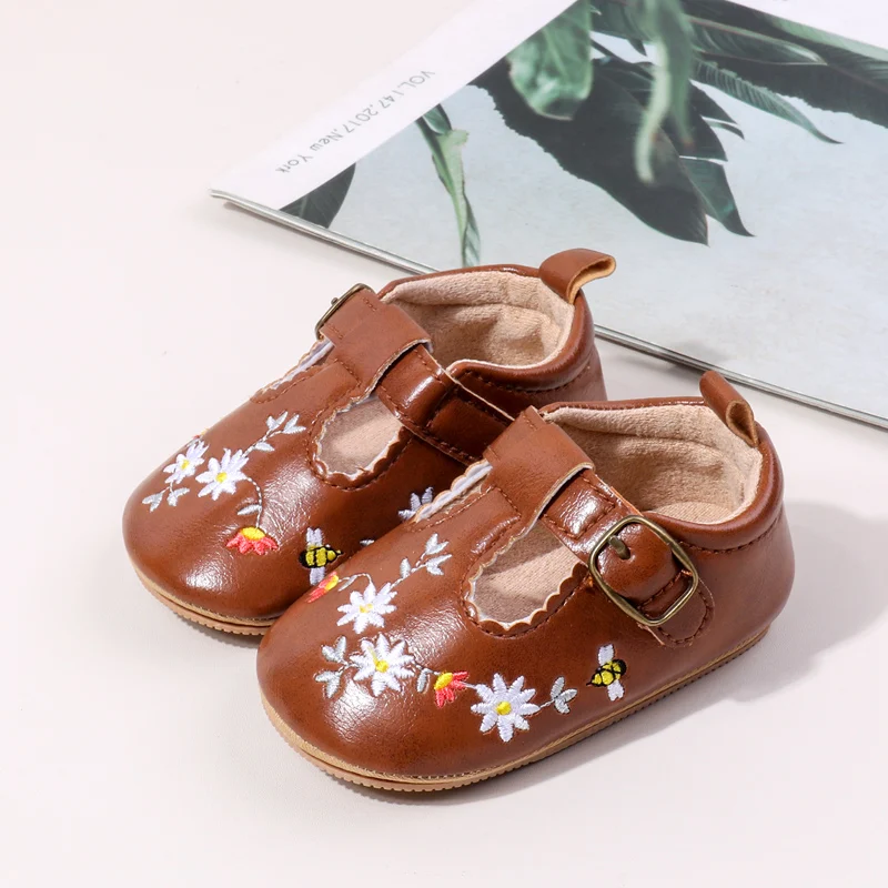 2025 New Design Hollow Breathable Beautiful Flower High Quality Baby Girl Soft PU TPRClassical Princess Shoes details