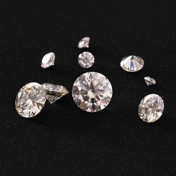 Pass the test with a certificate for setting 0.8-1.1mm DEF color VVS-VS clarity round shape Lab grown rough diamond