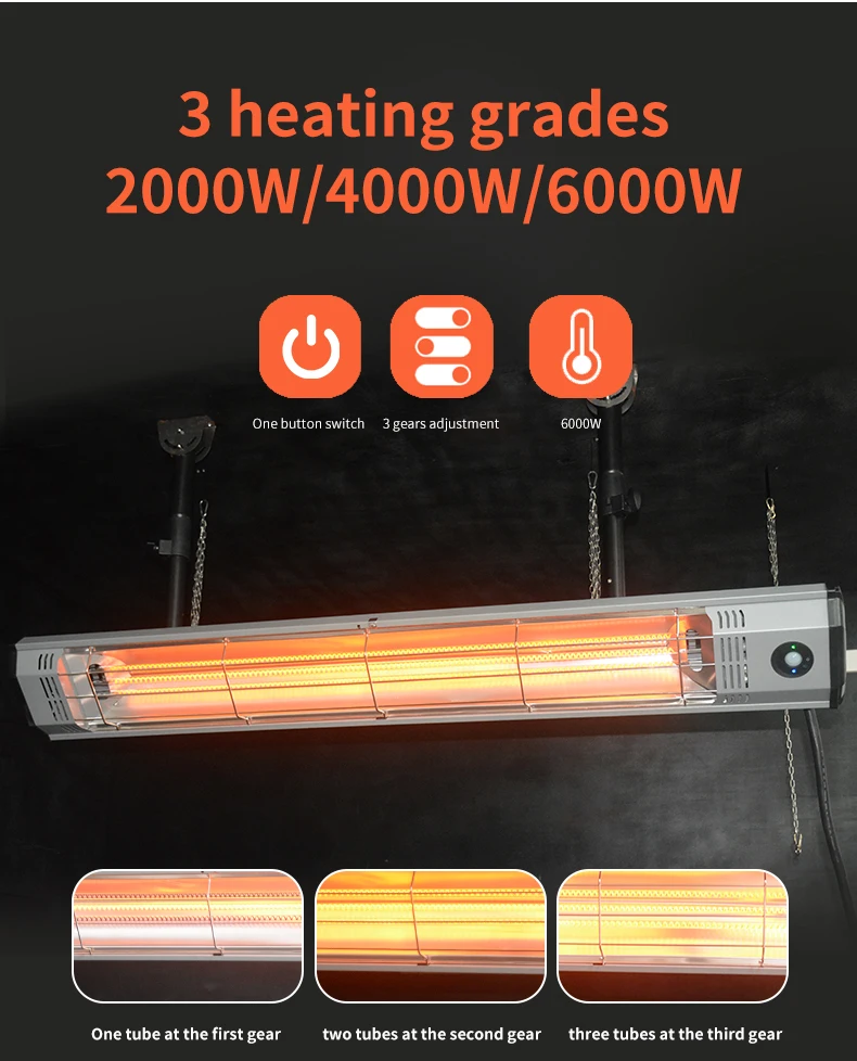 Ceiling Mounted Infrared Heater, CH260, 6000W - detail 8