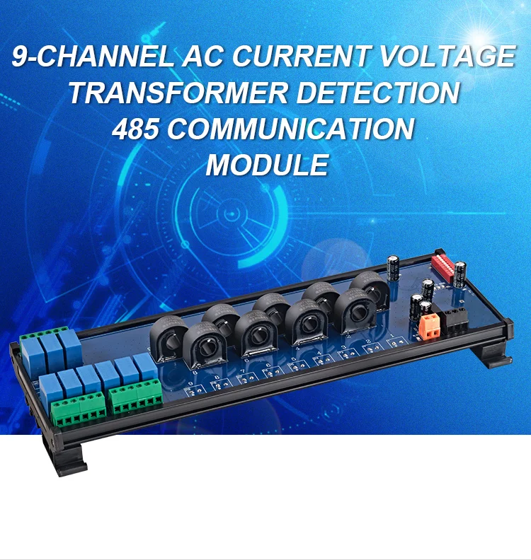 product huaqingjun 9 channel rs485 current voltage transformer detect module rs485 modbus acquisition module-2