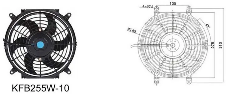 Bus Air Conditioner, condenser fan, KFB255W-10 - detail 4