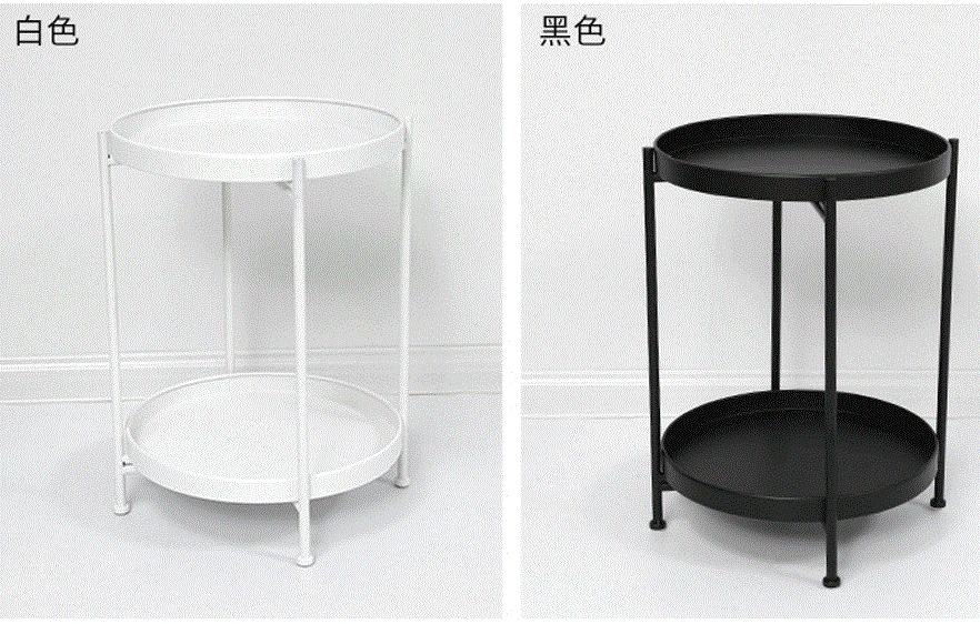 fashion style furniture Round Shape grey color Coffee tray Table and end table with single drawer storage for outdoor and indoor