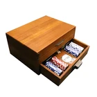 Chip Set Poker Chip Box Original Design Drawable Wooden Poker Chip Set Box Wooden Rack Cabinet