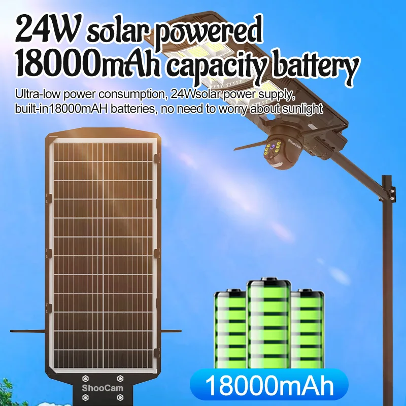 2024 New Outdoor Waterproof Low Power Solar Street Light With 3MP Camera All In One Radar Sensor Solar Panel Street Light Camera