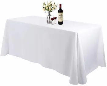White Rectangular Table Cloth for 6 Foot Table Great For Parties table cloths white wedding christmas tablecloth
