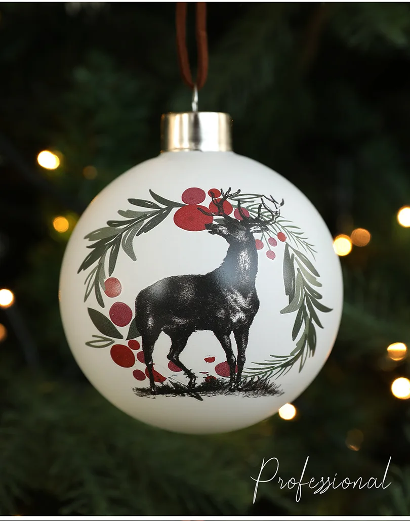 product vintage neutral hanging baubles glass christmas balls christmas ball tree ornaments for winter holiday xmas tree decor-9