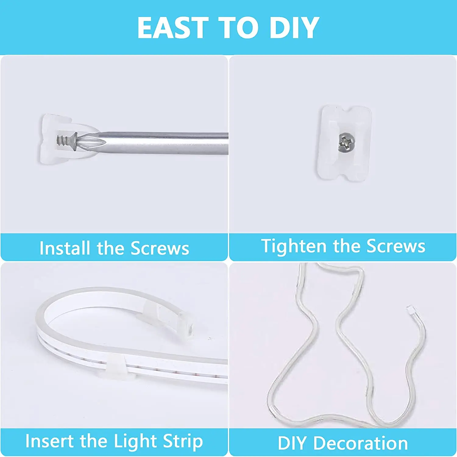 product cut every 1cm of 612 flex 12v blue 50meter roll of neon rgb led strip light ice blue color with controller-10