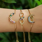 Bracelet Gemstone Adjustable Box Chain Bracelet Tennis Bracelet Women Colorful Gemstone Eye Bracelet Charm