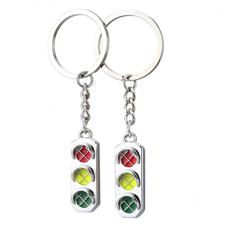 Mini Traffic Light Car Key Ring Chain Classic 3D Keyfob Keychain Ring Gifts 