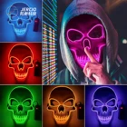 Masquerade Mask Horror Masquerade Party Cosplay Carnival Luminous Mask Halloween Party Mask Red