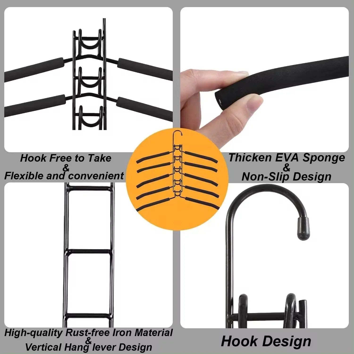 product five layers hangers metal bedroom wardrobe multifunctional storage hangers for clothing store hangers-2