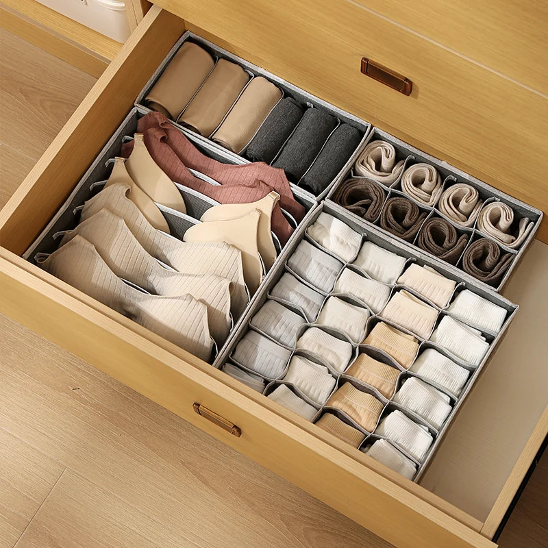 Hot Sell Foldable Underwear Storage Box Wardrobe Bra Socks Storage Box Drawer Underwear Organizer