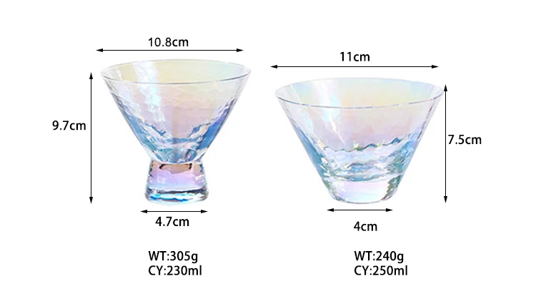 2023 Online Hot Sell Colorful Golden Edge Glassware Cocktail Ice cream Cup Crystal Glasses White Wine Glass Cup Lead-free Glass