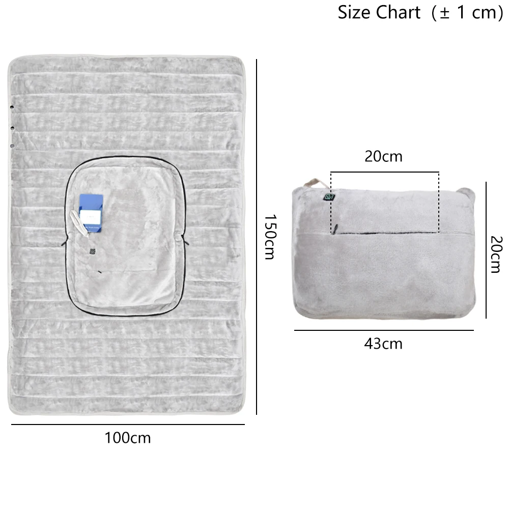Electric Heated Shawl Blanket, DC 12V, Polyester - detail 14