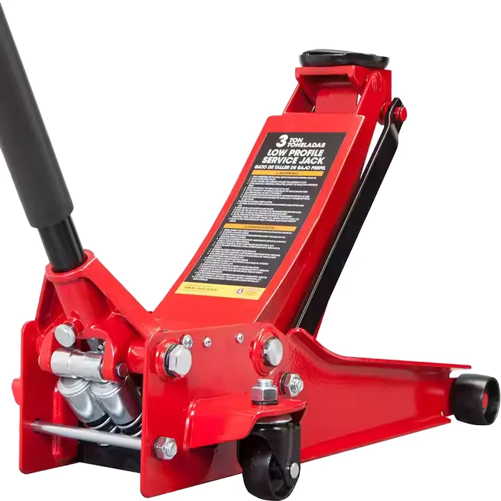 EW China Direct Supplier's 2T Series Hydraulic Flooring Jack Double Pump System Steel Construction Vehicle Maintenance Trolley details