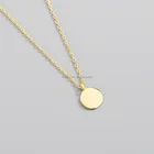 Sterling Silver S925 Sterling Silver Monogrammed Blank Disc Custom Necklace For Women