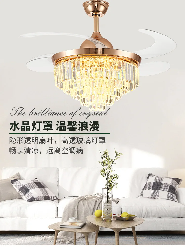 Crystal Ceiling Light Fan, 220v - detail 2