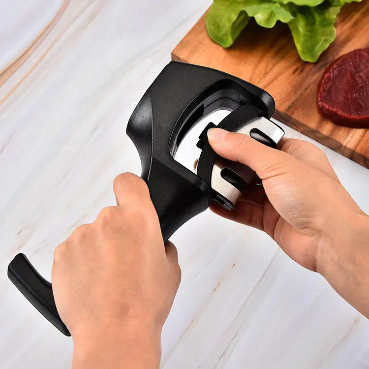 kitchen gadgets 2023Accessories Manual Stainless Steel professional 3-section Handheld professional  knife sharpener